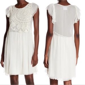 Zadig & Voltaire Rhuya Mini Dress In Ecru Sz Small